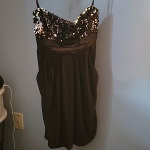 Strapless black dress